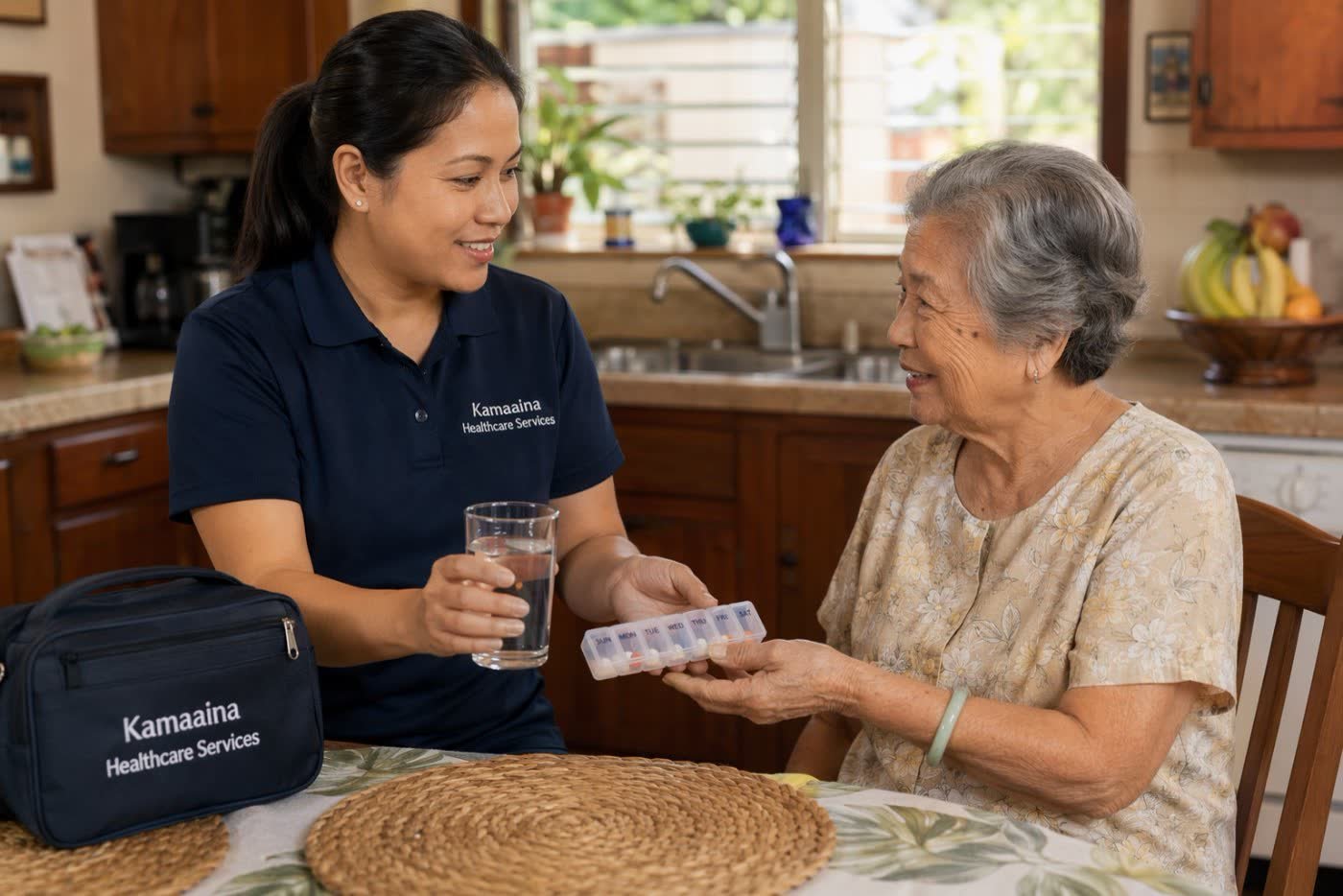 CNA offering comfort and companionship to a client