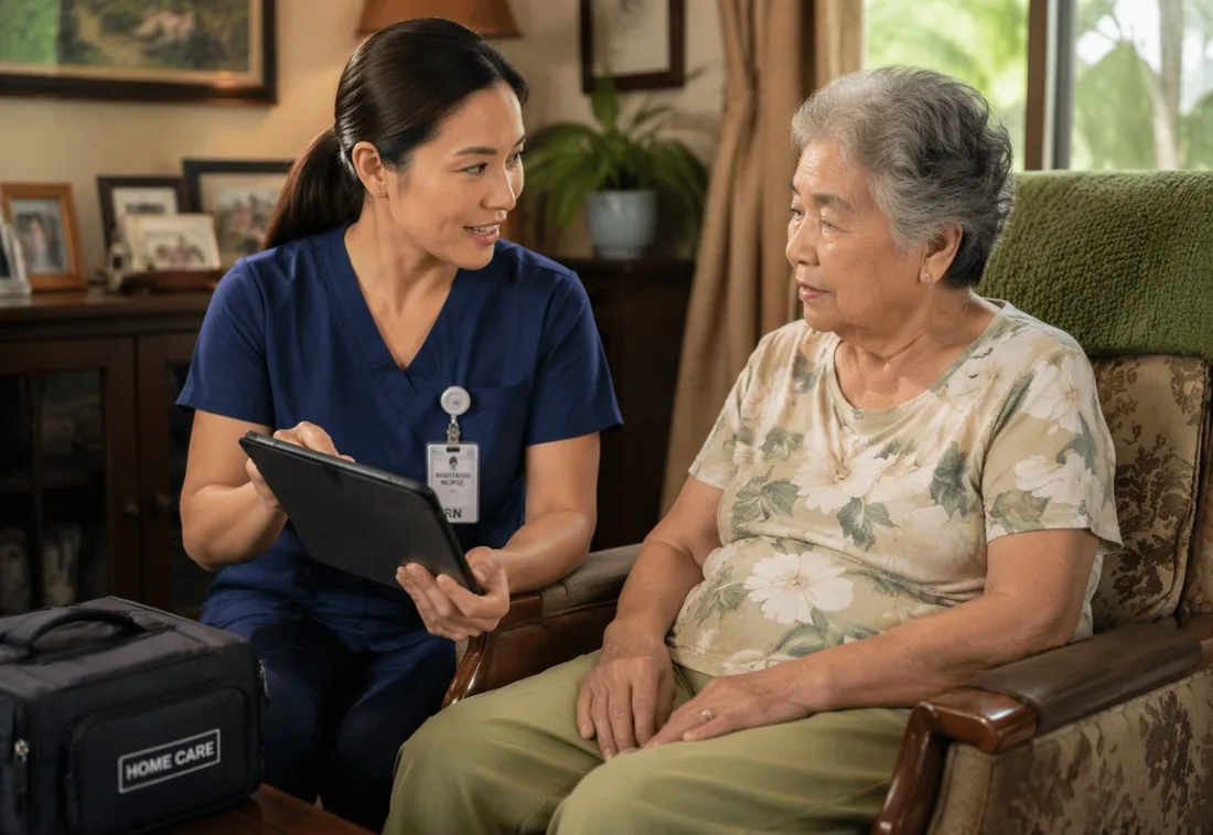 Certified nursing assistant supporting a client with daily activities